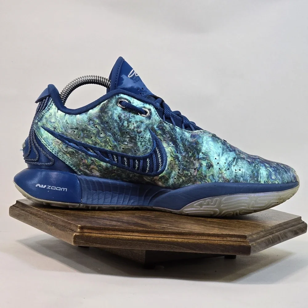 Nike LeBron 21 Shoes Mens Size 8 Blue Air Zoom‎ Basketball Abalone FN0708-400